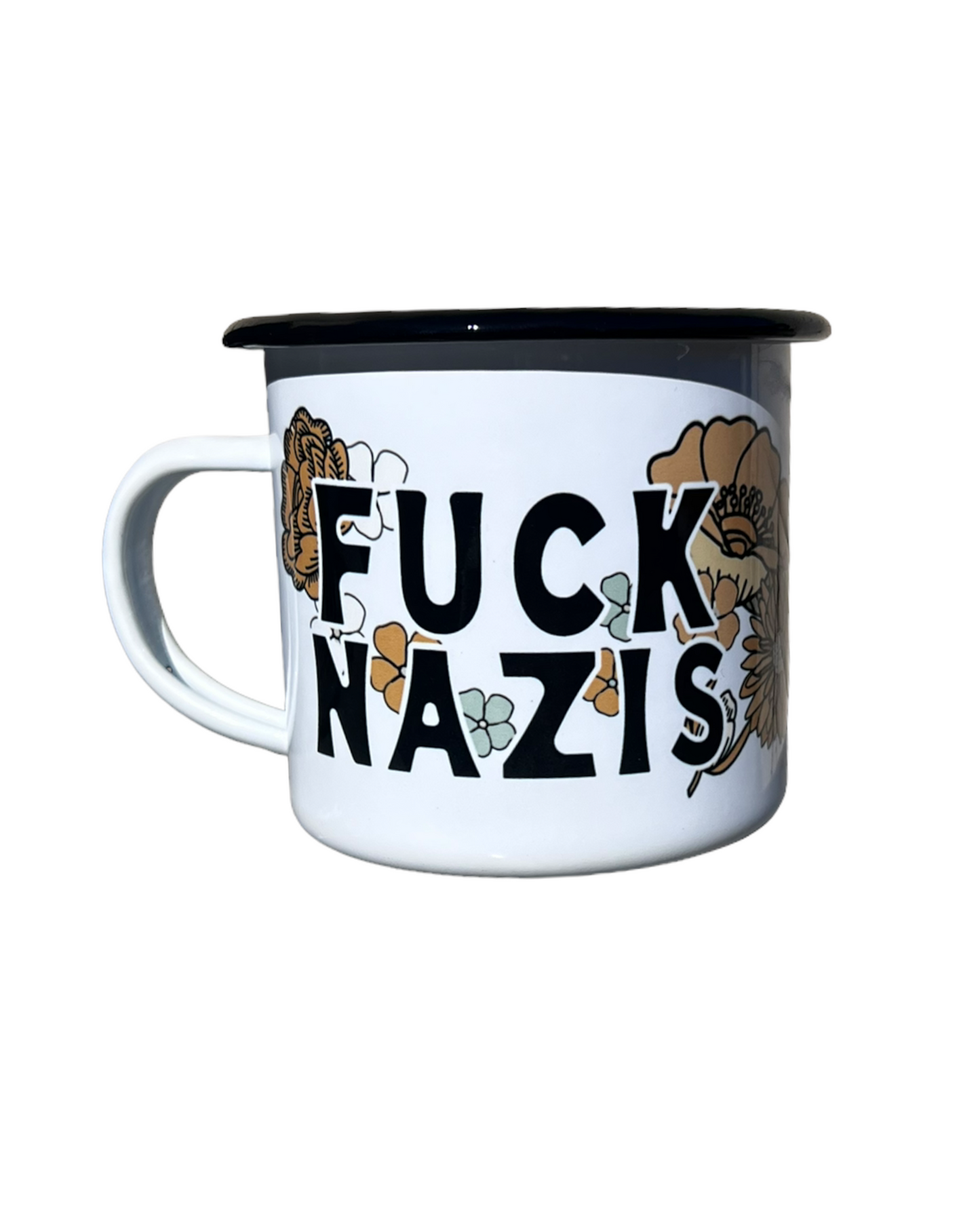 Fuck Nazis Enamelware Camp Mug