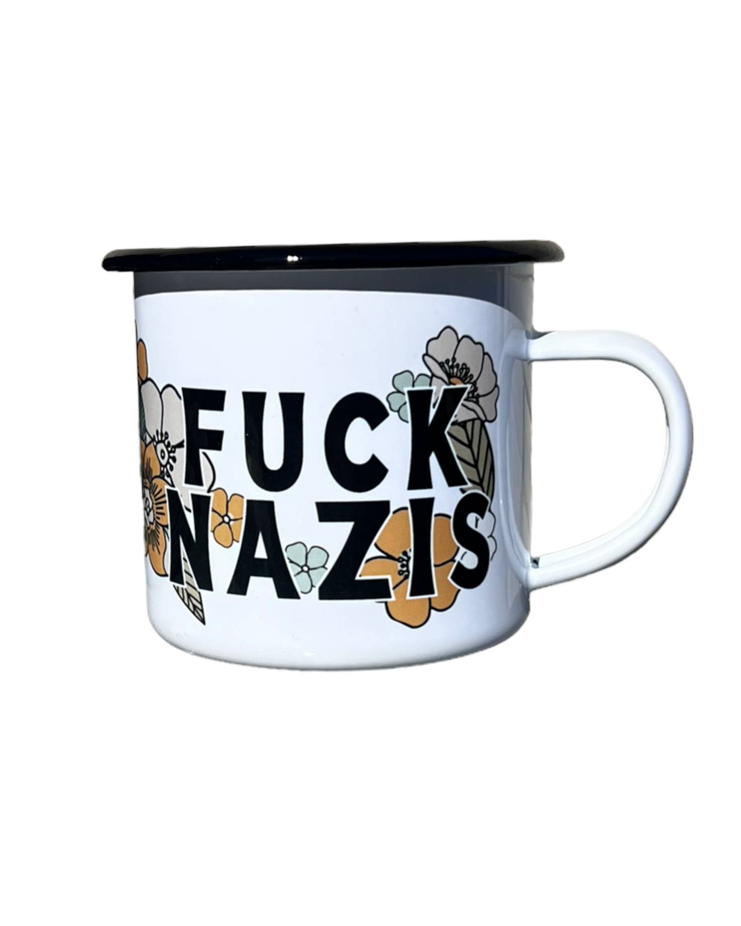Fuck Nazis Enamelware Camp Mug